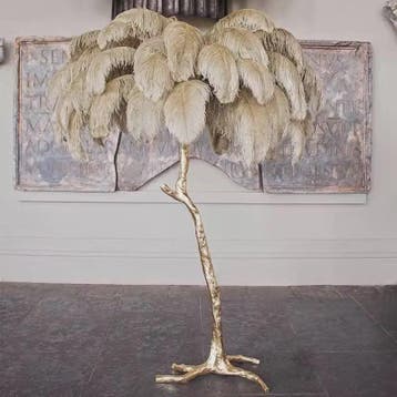 Luxe Pluimen Vloerlamp - Scandinavisch Design met LED Verlic, Verzenden, Nieuw