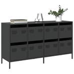 vidaXL Dressoir 135x39x73,5 cm koudgewalst staal zwart, Verzenden, Nieuw, Metaal
