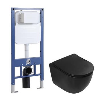SALE - Ravius 53 - Mat zwart - Toiletset - Hangend - Soft, Ophalen of Verzenden, Nieuw