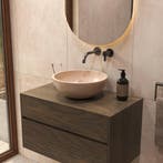 Salenzi Travertin Light Waskom 40x40x15cm Diep Opbouwmodel, Doe-het-zelf en Verbouw, Sanitair, Ophalen of Verzenden, Nieuw, Overige typen