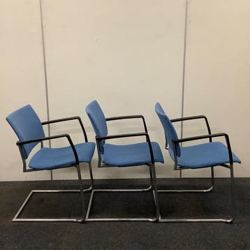 Complete set van 3 stuks  vergaderstoelen Casala Feniks,, Huis en Inrichting, Stoelen, Gebruikt, Drie, Zwart, Ophalen of Verzenden