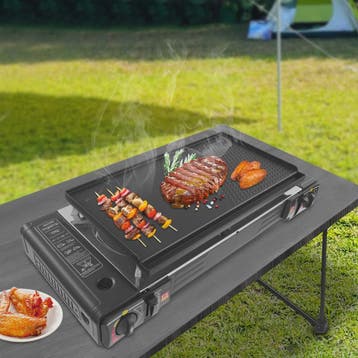 2-in-1 Camping Gasfornuis met Grillplaat - Compact & Draagba, Verzenden, Nieuw