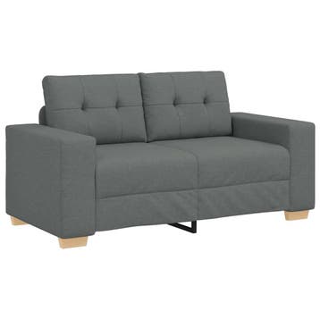 vidaXL Loveseat bank 160x77x82 cm stof donkergrijs, Verzenden, Nieuw, Stof, Minder dan 150 cm