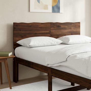 vidaXL Live Edge Hoofdbord ROSTOCK Donkerbruin 150 cm, Verzenden, Nieuw, Bruin, Hout