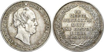 1/3 taler, daalder 1854, Sachsen-kurlinie ab 1547 (albert..., Verzenden