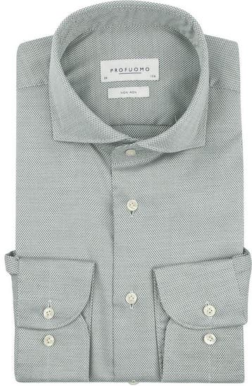 Profuomo Basketweave Overhemd Groen maat 43 Heren, Verzenden, Nieuw, Groen, Profuomo