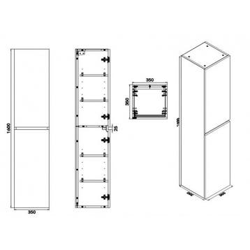 Wiesbaden Vision - Kolomkast - 2 deuren - 160x35x35 - Wit, Ophalen of Verzenden, Nieuw