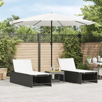 vidaXL Parasol met stalen paal 324x324x247 cm wit, Tuin en Terras, Verzenden, Nieuw, 3 tot 4 meter