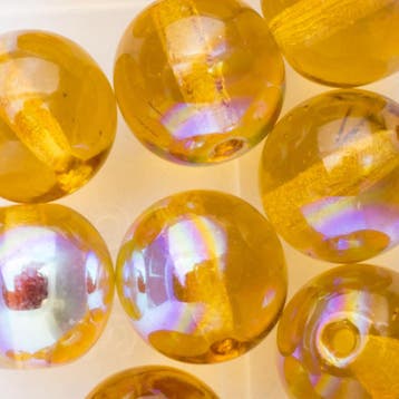 Gütermann regenboogkralen 8mm c.a. 16 stuks amber, Ophalen of Verzenden, Nieuw, Kraal