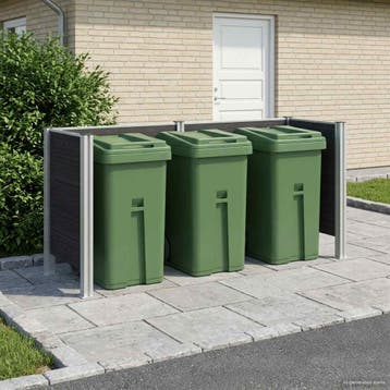 vidaXL Afvalbak Schutting Grijs 237 x 85 x 115 cm Aluminium, Verzenden, Nieuw
