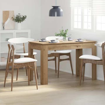 vidaXL Eettafel 120x60x76 cm bewerkt hout artisanaal, Huis en Inrichting, Tafels | Eettafels, Verzenden, Nieuw