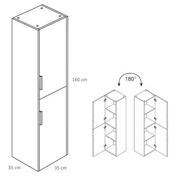 Badkamerkast Differnz Bolo 160x35x35 cm FSC Groen, Huis en Inrichting, Badkamer | Badkamermeubels, Ophalen of Verzenden, Nieuw