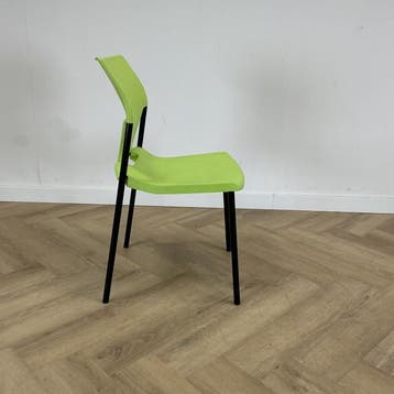 design Kantinestoel, stapelstoel, IOKO, groen - zwart, Ophalen of Verzenden, Gebruikt, Stof, Eén