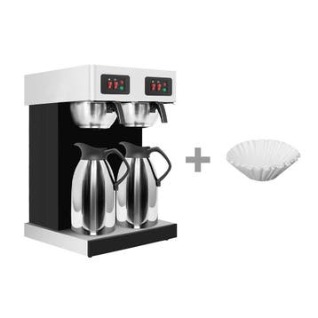 GGM Gastro | Filterkoffiemachine - 2x2L - incl. 2 | FKMT20D, Verzenden, Nieuw in verpakking, Koffie en Espresso