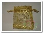 Cadeauzakje giftbag Organza Aquatic Goud 7x9 cm, Ophalen of Verzenden, Nieuw