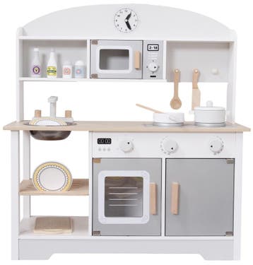 Eco Toys Grijs Moderne Houten Kinderkeuken, Kinderen en Baby's, Speelgoed | Houten speelgoed, Verzenden, Nieuw