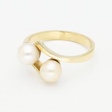 Ring - 18 karaat Geel goud Parel, Nieuw