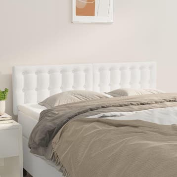 vidaXL Hoofdborden 144x5x78/88 cm kunstleer wit, Verzenden, Nieuw, Wit, Overige materialen