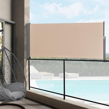 Windscherm uittrekbaar zijluifel 300x120 cm zandkleurig, Verzenden, Nieuw