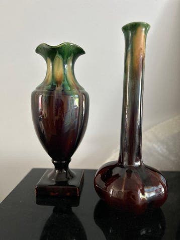 Faience de Thulin - Eenbloemige vaas (2) - Steengoed - Art