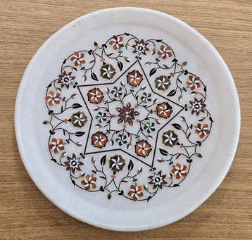 Decoratief dienblad - India - Marmeren Pietra Dura-dienblad