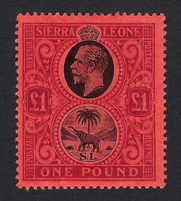 Sierra Leone 1912/21 - Koning George V £1 zwart en paars op, Gestempeld
