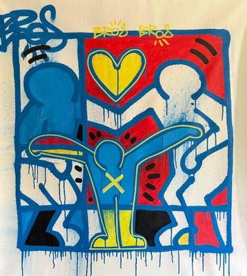Freda People - Mondrian X Haring XL, Antiek en Kunst, Kunst | Schilderijen | Modern