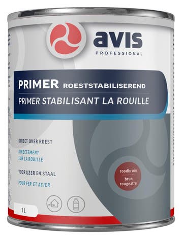 Avis roeststabiliserende primer 1 liter, roodbruin, Verzenden, Nieuw