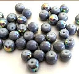 20 x Diamond coated glaskralen 8mm muisgrijs, Ophalen of Verzenden, Nieuw, Kraal