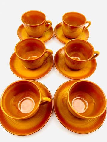 Arcopal - Koffieservies (12) - Volcan - Opaline glas -