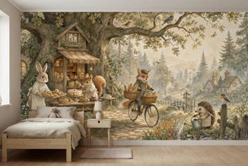 Bosdieren behang – boombakkerij fotobehang kinderkamer, Verzenden, Fotobehang