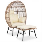 LIVSK Rotanfauteuil - Comfortabele Tuinligstoel - Met Voeten, Verzenden, Nieuw