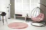 Rond Hoogpolig Vloerkleed | Heaven | Poederroze | 200x200 cm, Huis en Inrichting, Stoffering | Tapijten en Kleden, Verzenden, Nieuw