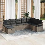 vidaXL Bankstel met kussen 5 pcs poly rattan, Verzenden, Nieuw, Rotan, 5 zitplaatsen