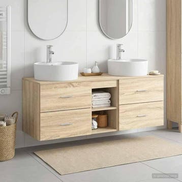 vidaXL Badkamerkastenset 3 st Sonoma Eiken 49,5 x 44,5 x 65, Verzenden, Nieuw