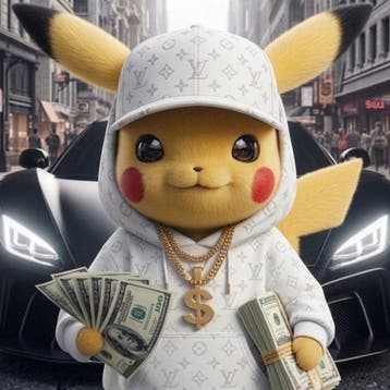 FRIDA (1982) - Pikachu in Louis Vuitton e $ | Tela XXL |, Nieuw