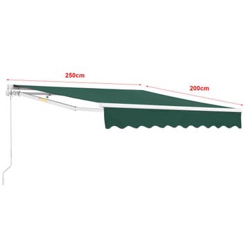 Zonnescherm Bitonto luifel handbediend met knikarm 250x200 c, Verzenden, Nieuw