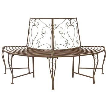 vidaXL Boom bank 4 -zits 160 x 80 x 89 cm steel Antiek Bruin, Verzenden, Nieuw, Metaal