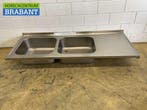 RVS Spoelblad Dubbele spoelbakken 190 x 70 cm Horeca, Ophalen of Verzenden, Nieuw zonder verpakking