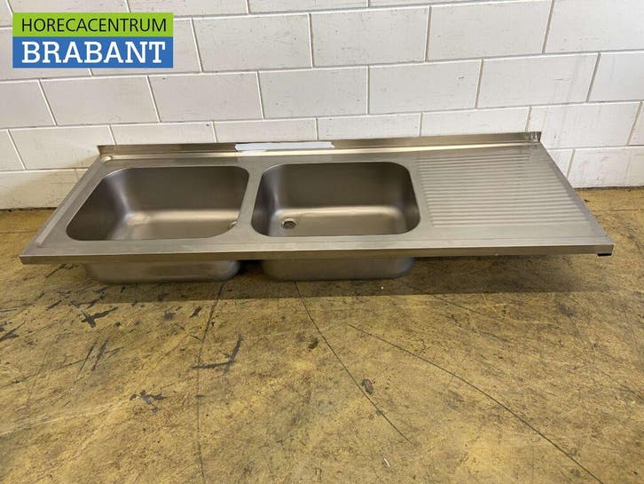 RVS Spoelblad Dubbele spoelbakken 190 x 70 cm Horeca, Zakelijke goederen, Horeca | Keukenapparatuur, Nieuw zonder verpakking, Ophalen of Verzenden