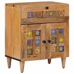 vidaXL Nachtkastje met lade Naturel 50 x 33 x 60 cm Massief, Verzenden, Nieuw, 55 tot 70 cm, 45 tot 65 cm