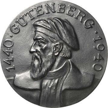 Einseitige Eisengussmedaille 1940 Buchdruck, Postzegels en Munten, Penningen en Medailles, Verzenden