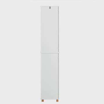 Smalle Hoge Badkamerkast met Planken - Wit & Houtkleur - 33x, Huis en Inrichting, Badkamer | Badkamermeubels, Verzenden, Nieuw