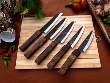 other - Keukenmes - Kitchen knife set - 706 - Staal, Hout,