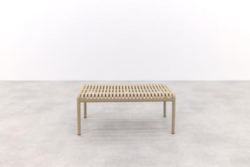 Stripe loungetafel 95x55 cm. - Taupe - Weerbestendig, Verzenden, Nieuw, Rond, Kunststof