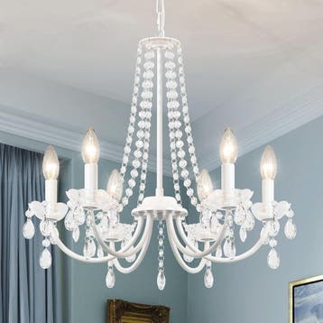 Plafondlamp Kristal Wit | Tweedekansje | Laatste Stuk!, Ophalen of Verzenden, Zo goed als nieuw, Overige materialen, Modern, Kristal, Vintage