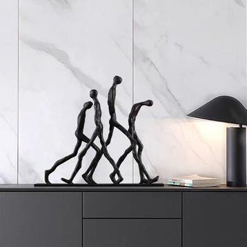 Beeld, Abstract Sculpture Ornament of Four Walking Figures -, Antiek en Kunst