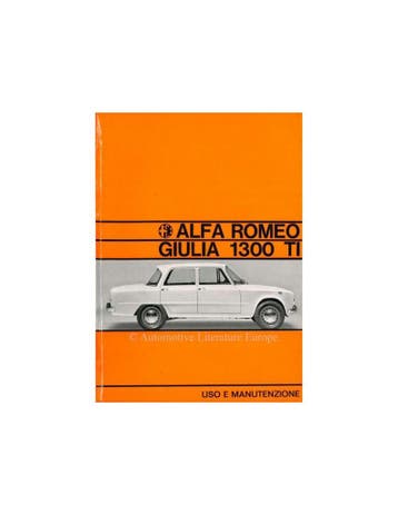 1967 ALFA ROMEO GIULIA 1300 TI INSTRUCTIEBOEKJE ITALIAANS, Auto diversen, Handleidingen en Instructieboekjes
