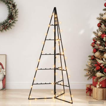 vidaXL Metalen kerstboom met led KUOPIO 100 cm Warmwit Staal, Verzenden, Nieuw