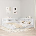 vidaXL Opberghoofdbord met plank met opslag Wit 180 cm, Verzenden, Nieuw, Wit, Hout